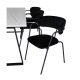 VENTURE DESIGN Estelle spisebordsst, m. 6 stole - hvid marmor/sort metal og sort fljl/sort metal