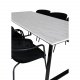 VENTURE DESIGN Estelle spisebordsst, m. 6 stole - hvid marmor/sort metal og sort fljl/sort metal