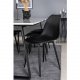 VENTURE DESIGN Estelle spisebordsst, m. 6 stole - hvid marmor/sort metal og sort plastik/sort metal