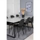 VENTURE DESIGN Estelle spisebordsst, m. 6 stole - hvid marmor/sort metal og sort plastik/sort metal