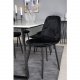 VENTURE DESIGN Estelle spisebordsst, m. 6 stole - hvid marmor/sort metal og sort fljl/sort metal