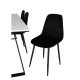 VENTURE DESIGN Estelle spisebordsst, m. 6 stole - hvid marmor/sort metal og sort fljl/sort metal