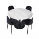 VENTURE DESIGN Estelle Esstisch-Set, mit 4 St&uuml;hlen &ndash; wei&szlig;er Marmor/schwarzes Metall und schwarzer Samt/schwarzes Metall