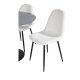 VENTURE DESIGN Estelle spisebordss�t, m. 4 stole - sort marmor, hvid bamsestof og sort metal