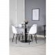 VENTURE DESIGN Estelle spisebordss�t, m. 4 stole - sort marmor/sort metal og hvid plastik/sort metal