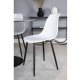 VENTURE DESIGN Estelle spisebordss�t, m. 4 stole - sort marmor/sort metal og hvid plastik/sort metal