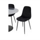 VENTURE DESIGN Estelle spisebordss�t, m. 4 stole - sort marmor/sort metal og sort fl�jl/sort metal