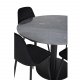 VENTURE DESIGN Estelle spisebordss�t, m. 4 stole - sort marmor/sort metal og sort fl�jl/sort metal