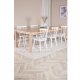 VENTURE DESIGN Slider spisebordsett, m. 6 stoler - hvitkalket eikefiner/eik og hvit gummitre