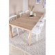 VENTURE DESIGN Slider spisebordsett, m. 6 stoler - hvitkalket eikefiner/eik og hvit gummitre