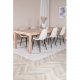 VENTURE DESIGN Slider spisebordsett, m. 6 stoler - hvitkalket eikefiner/eik og beige stoff/svart metall
