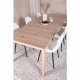 VENTURE DESIGN Slider spisebordsett, m. 6 stoler - hvitkalket eikefiner/eik og hvit teddy/svart metall