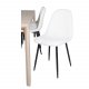 VENTURE DESIGN Slider spisebordsett, m. 6 stoler - hvitkalket eikefiner/eik og hvit teddy/svart metall