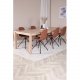 VENTURE DESIGN Slider spisebordsett, m. 6 stoler - hvitkalket eikefiner/eik og brunt PU/svart metall