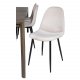 VENTURE DESIGN Slider spisebordsett, m. 6 stoler - rkt eikefiner/eik og beige stoff/svart metall