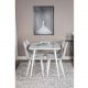 VENTURE DESIGN Polar spisebordsett, m. 4 stoler - hvit MDF/hvit metall og lys gr polyester/hvit metall
