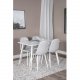 VENTURE DESIGN Polar spisebordsett, m. 4 stoler - hvit MDF/hvit metall og lys gr polyester/hvit metall