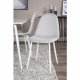 VENTURE DESIGN Polar spisebordsett, m. 4 stoler - hvit MDF/hvit metall og lys gr polyester/hvit metall