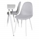 VENTURE DESIGN Polar spisebordsett, m. 4 stoler - hvit MDF/hvit metall og lys gr polyester/hvit metall