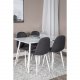 VENTURE DESIGN Polar spisebordsett, m. 4 stoler - hvit MDF/hvit metall og sort polyester/hvit metall