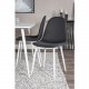 VENTURE DESIGN Polar spisebordsett, m. 4 stoler - hvit MDF/hvit metall og sort polyester/hvit metall