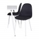 VENTURE DESIGN Polar spisebordsett, m. 4 stoler - hvit MDF/hvit metall og sort polyester/hvit metall