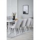 VENTURE DESIGN Polar spisebordsett, m. 6 stoler - hvit MDF/hvit metall, lys gr stoff/hvit metall