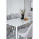 VENTURE DESIGN Polar spisebordsett, m. 6 stoler - hvit MDF/hvit metall, lys gr stoff/hvit metall