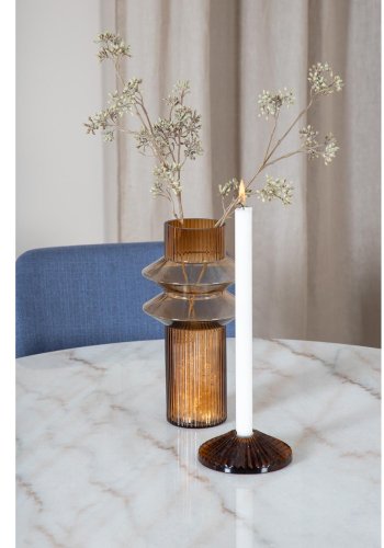 VENTURE DESIGN Estelle Esstisch-Set, mit 4 St&uuml;hlen &ndash; wei&szlig;er Marmor/schwarzes Metall und blauer Stoff/schwarzes Metall