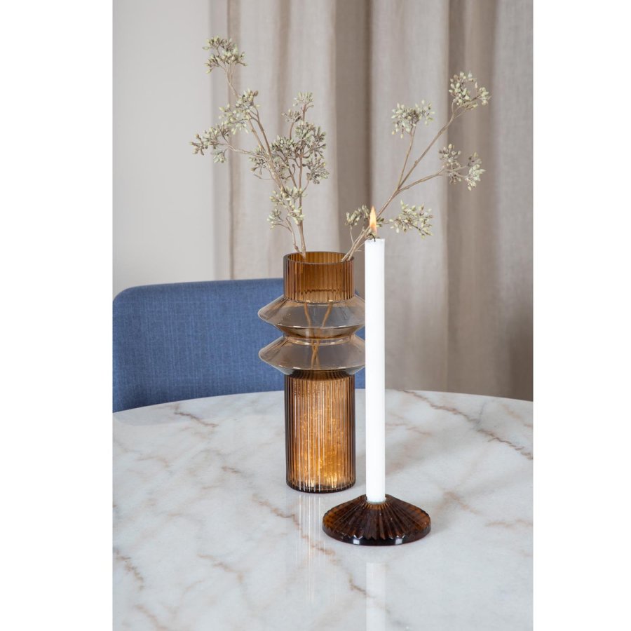 VENTURE DESIGN Estelle Esstisch-Set, mit 4 St&uuml;hlen &ndash; wei&szlig;er Marmor/schwarzes Metall und blauer Stoff/schwarzes Metall