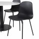 VENTURE DESIGN Estelle spisebordsett, m. 4 stoler - hvit marmor/svart metall og sort plast/svart metall