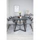 VENTURE DESIGN Marina spisebordsst, m. 6 stole - sort finer/sort metal og gr plastik/sort metal