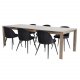 VENTURE DESIGN Slider spisebordsett, m. 6 stoler - rkt eikefiner/eik og sort velour/svart metall