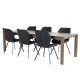 VENTURE DESIGN Slider spisebordsett, m. 6 stoler - rkt eikefiner/eik og sort stoff/svart metall