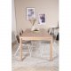 VENTURE DESIGN Slider spisebordsett, m. 6 stoler - hvitkalket eikefiner/eik og hvit rotting/hvit metall