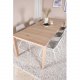 VENTURE DESIGN Slider spisebordsett, m. 6 stoler - hvitkalket eikefiner/eik og hvit rotting/hvit metall
