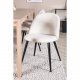 VENTURE DESIGN Slider spisebordsett, m. 6 stoler - hvitkalket eikefiner/eik og beige flyel/svart metall