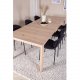 VENTURE DESIGN Slider spisebordsett, m. 6 stoler - hvitkalket eikefiner/eik og sort flyel/svart metall