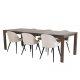 VENTURE DESIGN Slider spisebordsett, m. 6 stoler - rkt eikefiner/eik og beige flyel/svart metall