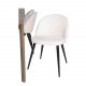 VENTURE DESIGN Slider spisebordsett, m. 6 stoler - rkt eikefiner/eik og beige flyel/svart metall