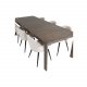 VENTURE DESIGN Slider spisebordsett, m. 6 stoler - rkt eikefiner/eik og beige flyel/svart metall