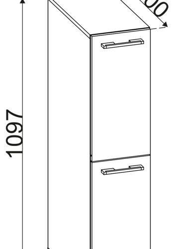 VCM NORDIC Sadilo L baderomsdeler, m. 2 skuffer - hvitt tre