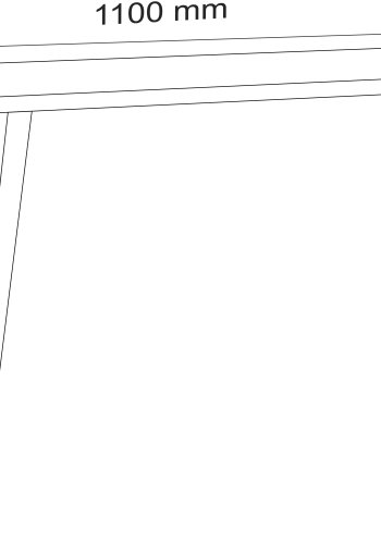 VCM NORDIC Salia skrivebord, rektangulrt - hvit melamin, naturlig tre, metall (110x50)