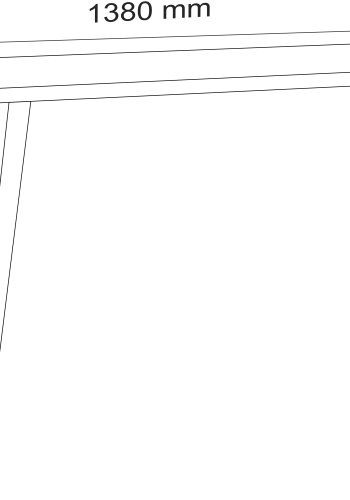 VCM NORDIC Salia Schreibtisch, rechteckig – weißes Melamin, Naturholz, Metall (138x50)