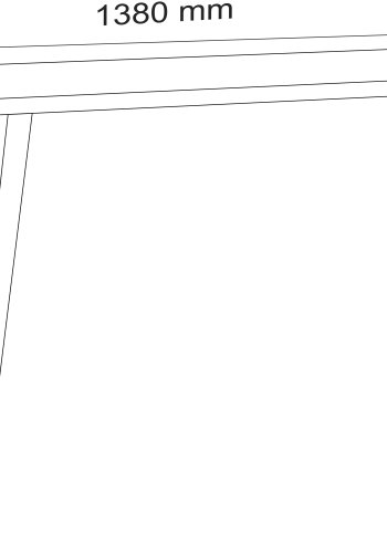 VCM NORDIC Salia skrivebord, rektangulrt - hvit melamin, naturlig tre, metall (138x80)