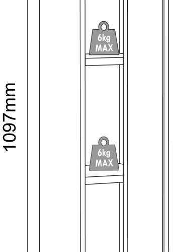 VCM NORDIC Salia B30 Büroregal, mit 1 Tür und 2 verstellbaren Böden - Anthrazitgrau und Naturholz