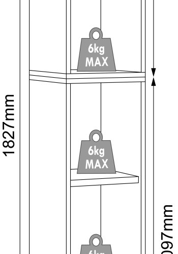 VCM NORDIC Salia B30 Büroregal mit 3 verstellbaren Böden - Anthrazitgrau und Naturholz