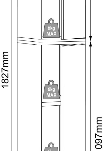 VCM NORDIC Salia B30 Büroregal, mit 2 Türen und 3 verstellbaren Böden - Weiß und Naturholz