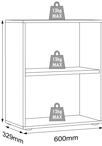 VCM NORDIC Salia B60 Büroregal, mit 1 verstellbaren Boden - Anthrazitgrau und Naturholz
