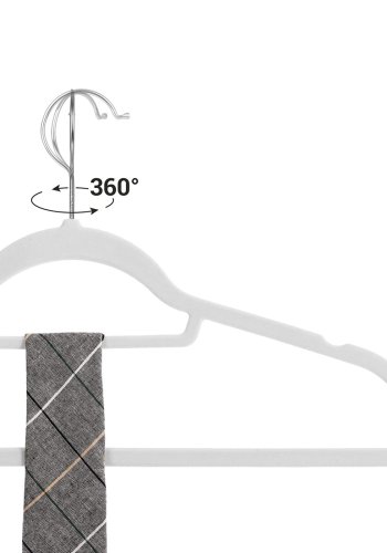 SONGMICS CRF020W01 t�jb�jle, m. 360� drejelig krog, skridsikker - hvid fl�jl og st�l (s�t med 20)